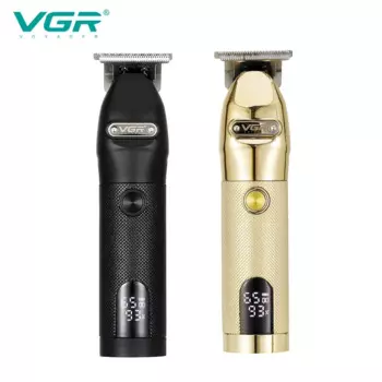 VGR электрическая машинка для стрижки волос, профессиональная личная гигиена, Бритва для мужчин, перезаряжаемая Металлическая машинка для стрижки волос с ЖК-дисплеем