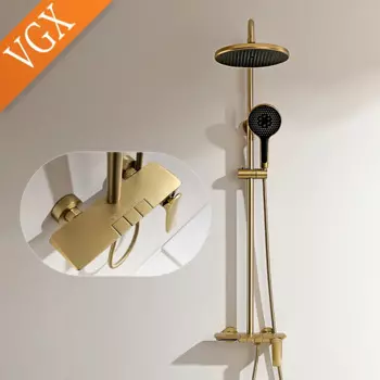 VGX Золотая душевая система 3-х way