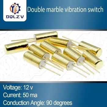 Вибрационный переключатель с двойными шариками из чистой меди SW-520D Высокочувствительный угловой переключатель наклона SW520 Шаровой вибрационный переключатель