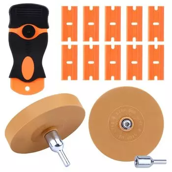 VIBRATITE 2 шт. ластик для фольги с адаптером ластик для фольги средство для удаления наклеек с пластиковым ракелем пластиковое лезвие автомобильный резиновый ластик