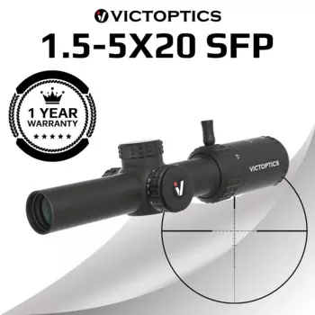 VictOptics SOI 1.5-5x20 SFP Прицел с Трубкой 1 Дюйм и Линзой FMC Обеспечивает Оптимальную Светопередачу и Подсветку для Охоты и CQB