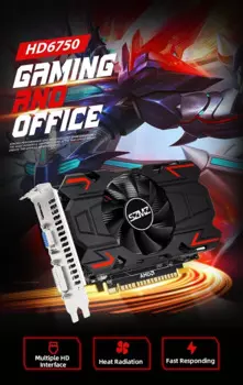Видеокарта HD6750 1G, отдельная видеокарта, два вентилятора, игровая видеокарта для настольных ПК, гладкая HD-Видеокарта высокой четкости, совершенно новая