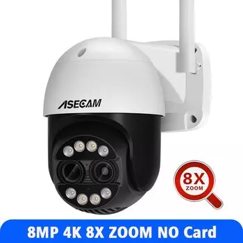 Видеонаблюдение ASECAM WiFi 4K двойной объектив