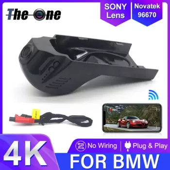 Видеорегистратор 4K 2160P для BMW F30 F34 F31 X3 F25 X1 F48 F10 F7 F32 F33 F36 X4 F26 F20 F21 X2 F39 F06 F12 F13 X5 F15 F22, Автомобильный видеорегистратор с Wi-Fi