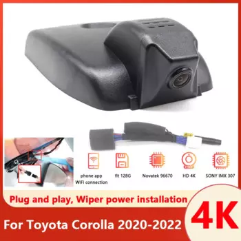 Видеорегистратор для Toyota Corolla E210 12th Gen (hat& Sedan)Altis 2020 2021 2022 Plug and play, Автомобильный видеорегистратор 4K, видеорегистратор UHD 2160P