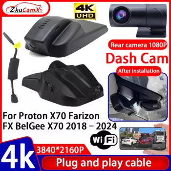Видеорегистратор ZhuCamX Night Visio 4K UHD Plug and Play Автомобильный видеорегистратор для Proton X70 Farizon FX BelGee X70 2018–2024 гг.