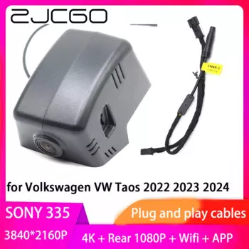 Видеорегистратор ZJCGO Plug and Play, видеорегистратор 4K 2160P для Volkswagen VW Taos 2022 2023 2024