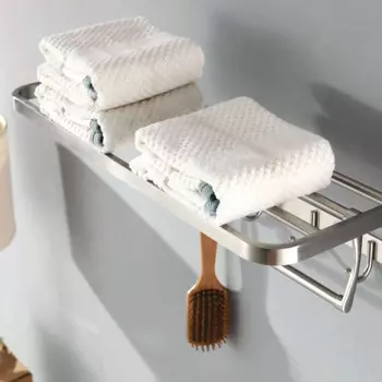 Vidric DIY 304 вешалка для банных полотенец из нержавеющей стали с крючками складной подвижный держатель для банных полотенец двойные поручни для полотенец