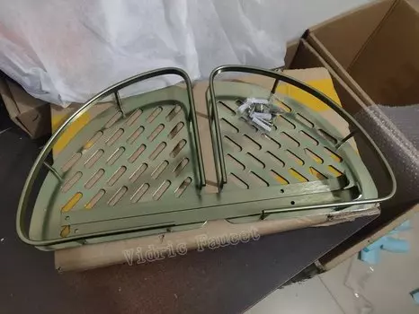 Vidric угловая двухуровневая полка для ванной античная бронза