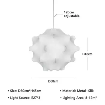 VIGOUS Скандинавская шелковая LED люстра