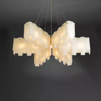 Вилла Дуплекс 2024 дизайнерский мраморный подвесной светильник испанский натуральный мрамор Потолочная люстра освещение подвесной светильник Lamparas светодиодные люстры