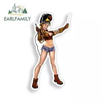 Виниловая наклейка для сексуальной девушки, 13 см х 6,8 см, автомобильные мультипликационные наклейки, аксессуары JDM