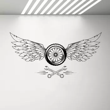 Виниловая наклейка «Крылья колеса» DECALYANG