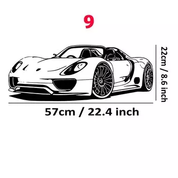 Виниловая наклейка на стену WILOWHKY Силуэт спортивного автомобиля