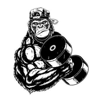 Виниловая наклейка ROWNOCEAN "Горилла Бодибилдер"