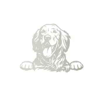 Виниловая наклейка с изображением золотистого ретривера для автомобиля, окна, двери, фотообои с изображением Золотой лапы, декоративная наклейка для ноутбука