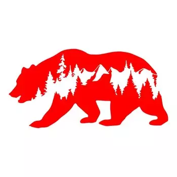 Виниловые наклейки с изображением медведя, гор и дерева, водонепроницаемые фотообои для кузова автомобиля, двери, окна для Jeep Wrangler