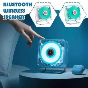 Виниловый проигрыватель с Bluetooth-динамиком, Беспроводная мини-Колонка для рабочего стола, белый шум для сна, 3 режима, подарки на день рождения
