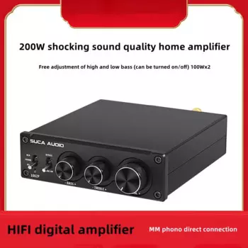 Виниловый усилитель для телефонов Hi-Fi мм, 2,0 каналов, 200 Вт, домашний усилитель высоких и низких басов, аудиоусилитель, подходит для домашнего кинотеатра