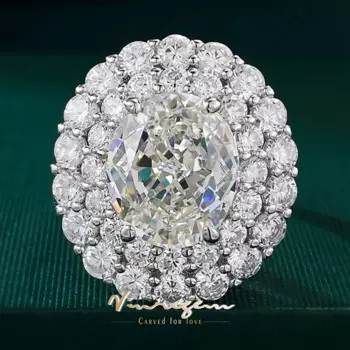 Vinregem овальной огранки 12*10 мм, лабораторный драгоценный камень с сапфиром, блестящее серебряное кольцо для женщин