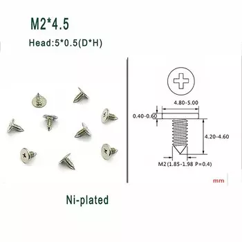 Винт Philips из углеродистой стали для ноутбука, ноутбука, компьютера, 100 шт.