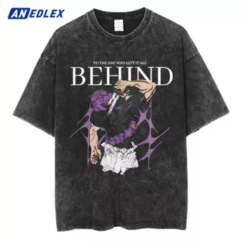 Винтажная Футболка Harajuku с японским аниме принтом, летняя футболка с коротким рукавом, хлопковая Повседневная футболка