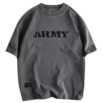 Винтажная хлопковая Футболка с буквенным принтом, модная простая мытая Повседневная Спортивная футболка с коротким рукавом, топы