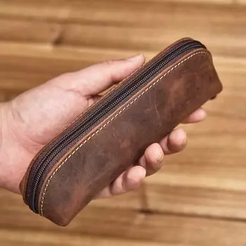 Винтажная кожаная сумка для канцелярских принадлежностей