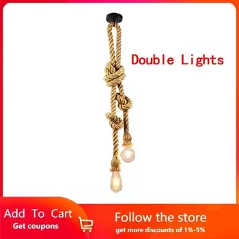 Винтажная люстра QINGYUNKE из пеньковой веревки