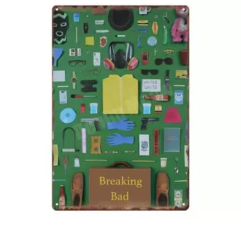 Винтажная металлическая табличка «Во все тяжкие» Denim Meow