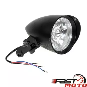 Винтажная мотоциклетная фара 4-1/2 дюйма, с алюминиевым козырьком, для Harley Chopper Sportster XL Softail