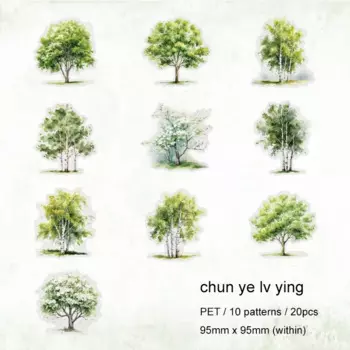 Винтажная наклейка JIANWU "Пейзаж четырех сезонов"