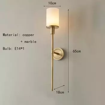 Винтажный настенный светильник IWP из латуни и мрамора