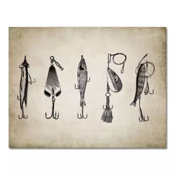 Винтажная рыболовная приманка плакат AliPaint