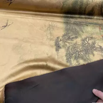 Винтажная шелковая тяжелая атласная Пряжа Xiangyun, китайская одежда, стеганая куртка, жилет, ткань 100%