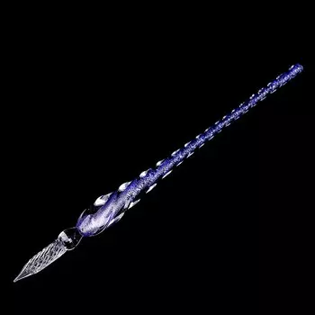 Винтажная стеклянная перьевая ручка SD&HI