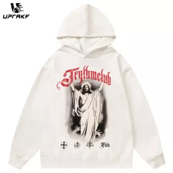 Винтажная толстовка с капюшоном и принтом в виде букв