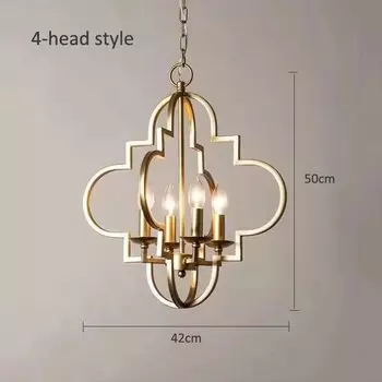 Винтажная золотая кованая люстра wecus