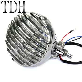 Винтажная зубчатая фара из сплава для мотоцикла, отделенная лампой дневного света, дальний/ближний свет для круизера, чоппера, кафе, гонщика XS650 XL