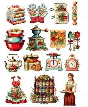 Винтажные акварельные наклейки BLINGIRD для скрапбукинга