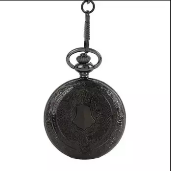 Винтажные черные антиквариатные часы на цепочке для мужчин и женщин