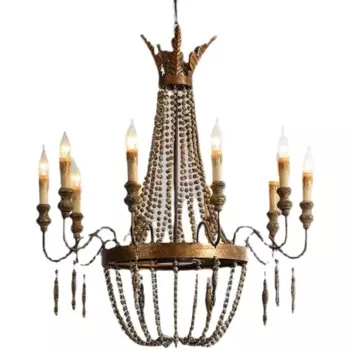 Винтажные художественные деревянные люстры в скандинавском стиле для гостиной, бара, светодиодный подвесной светильник, креативная американская столовая, бытовая люстра, освещение