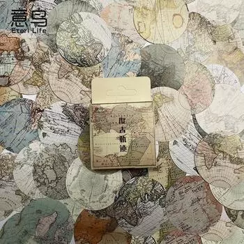 Винтажные карты мира, наклейки для скрапбукинга, Gimue