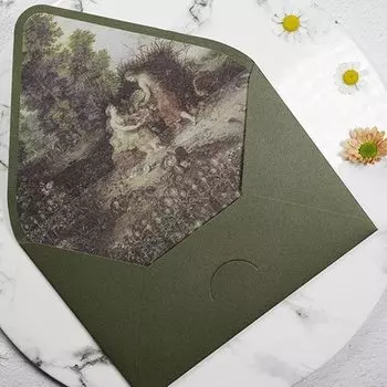 Винтажные конверты HUALIWEN серия авокадо 10 шт