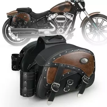 Винтажные кожаные седельные сумки для мотоцикла Harley Davidson Dyna Road King, жесткие водонепроницаемые боковые сумки для мотоцикла, аксессуары для мотоциклов