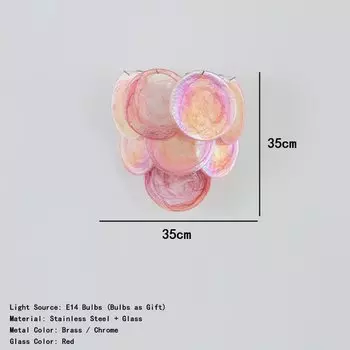 Винтажные красные стеклянные люстры NoEnName_Null