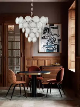 Винтажные кремовые белые стеклянные точечные художественные люстры, светодиодный светильник, европейский дизайн, подвесной светильник для гостиной, потолочный декор, блеск