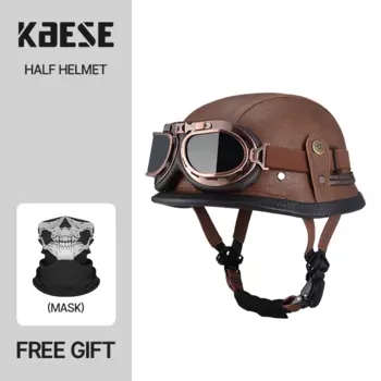 Винтажные легкие кожаные шлемы, Ретро шлем для мотокросса, мотошлем для гонок по бездорожью, мотошлем для езды на мотоцикле, сертификация DOT