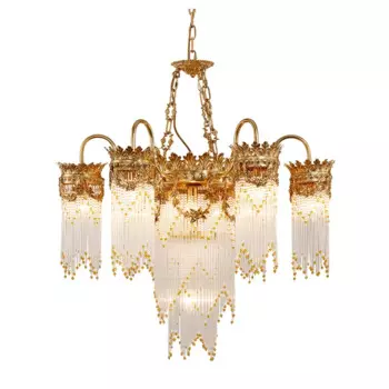 Винтажные люстры в стиле барокко, подвесные светильники, Роскошная лампа, Античная Медная Хрустальная подвесная люстра для церкви