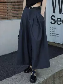 Винтажные мешковатые офисные женские модные брюки в Корейском стиле Харадзюку 2024 элегантная японская Молодежная Женская юбка большого размера Костюмные брюки